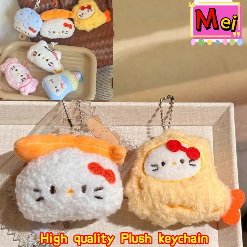 Neue 6 stücke Nette Squee zing Kitty Plüsch Schlüssel Kreative Snack Gebratene Garnelen Sushi Süßigkeiten Eis Plüsch Spielzeug Rucksack Hängen kette Geschenk