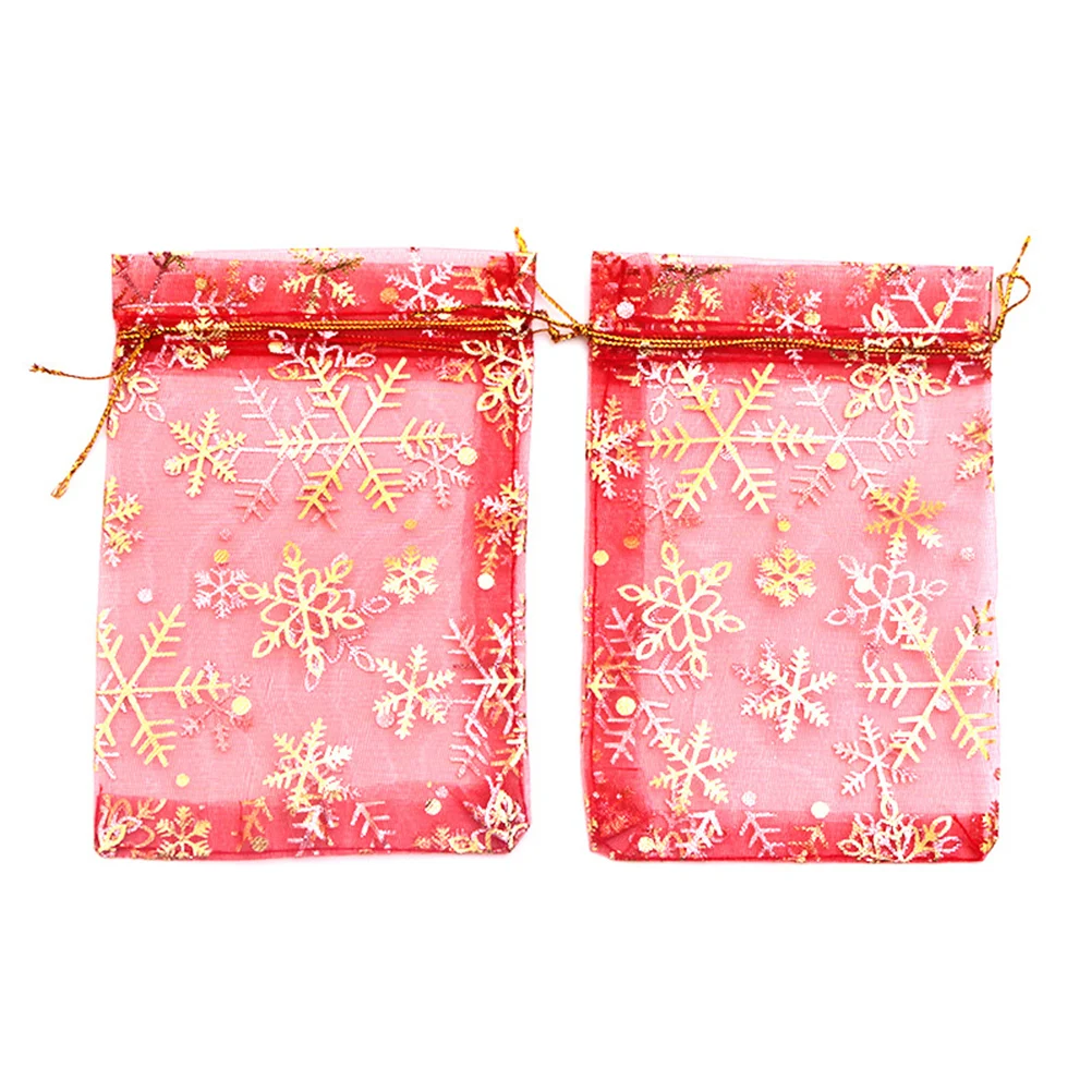 

50 Pcs Organza Bags Mini Drawstring Candy Gift Treat Jewelry Pouches Red Christmas Favor Lightweight Storage Wedding