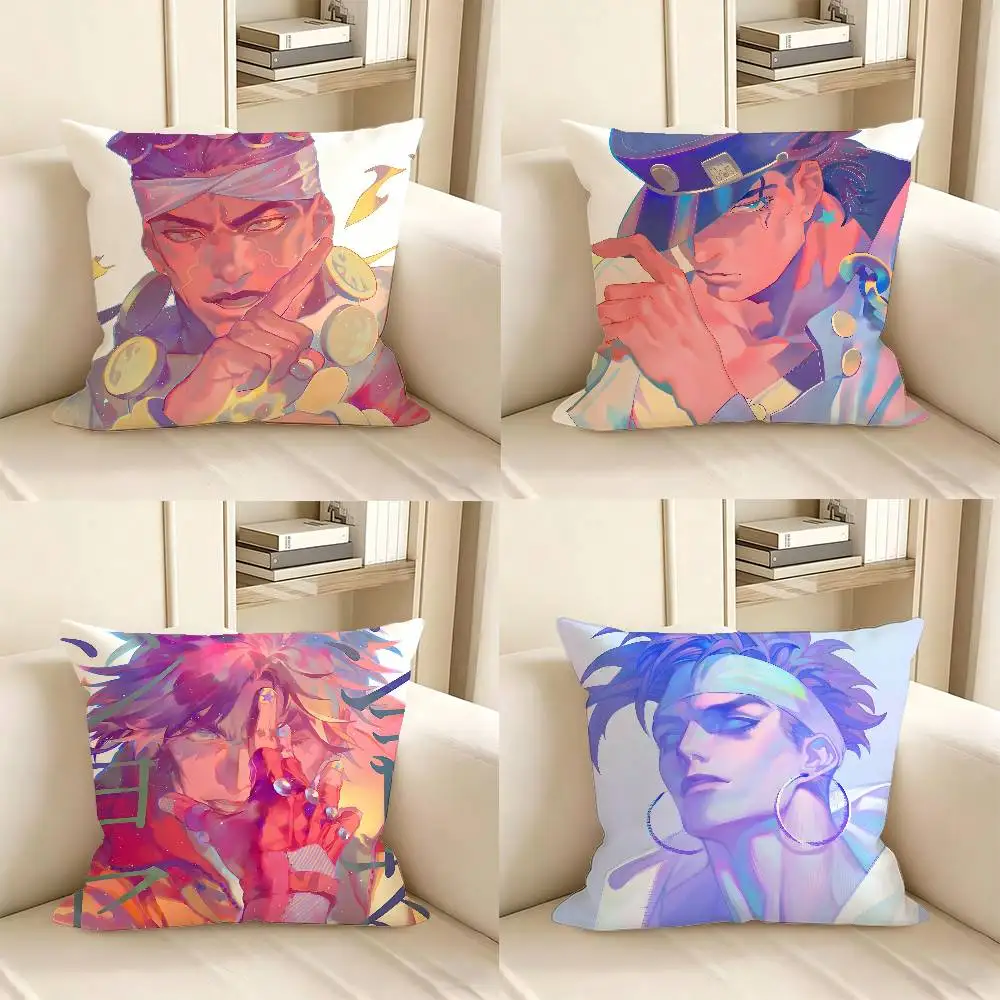 1pc J-ojos Bizarre Adventure Pillow Case Fashion Square Pillowcase Bedroom Sofa Room Ins Decoration Leisure
