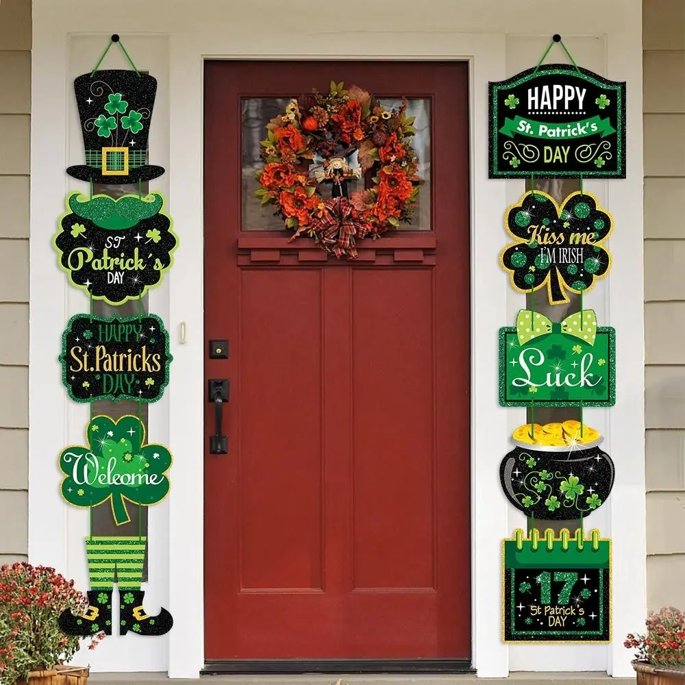 Paper St. Patricks Day Door Pendant Blessing Festive Irish Day Wall Hanging Banner Handmade Happy St. Patricks Day