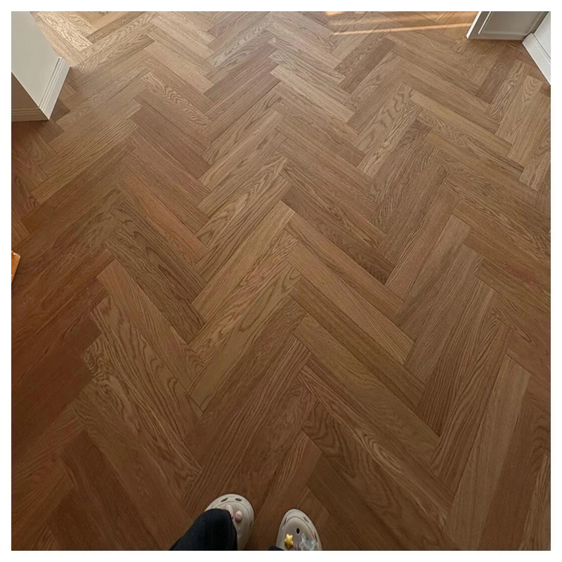 Custom size FSC edging waterproof 15mm herringbone white oak walnut engineered hardwood flooring for living rooms