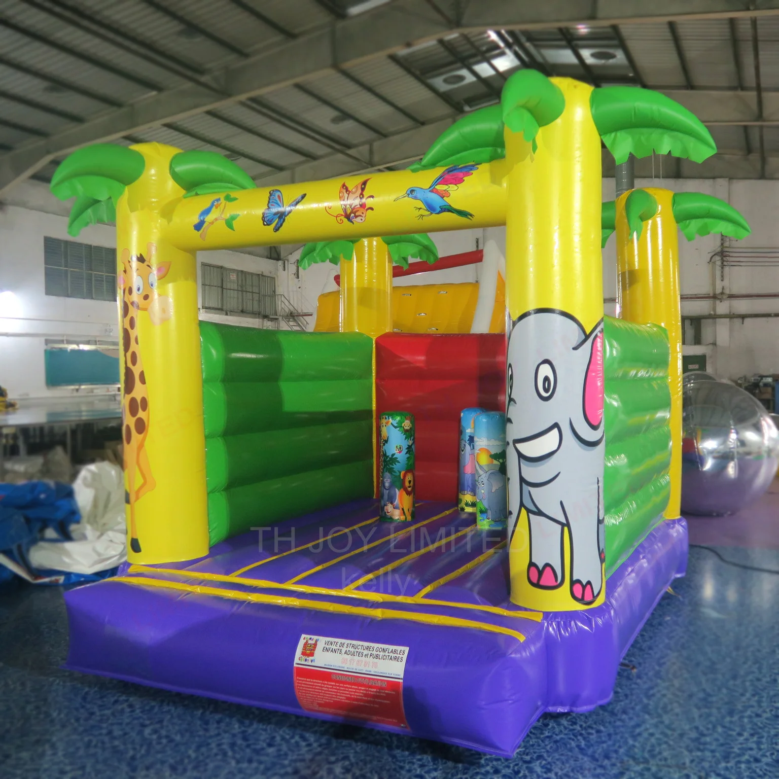 Free Door Shipping! 3.5x3x2.8m Elephant Inflatable Bounce House Jumping Bouncer Castle Air Moonwalk with Palm Tree for Children