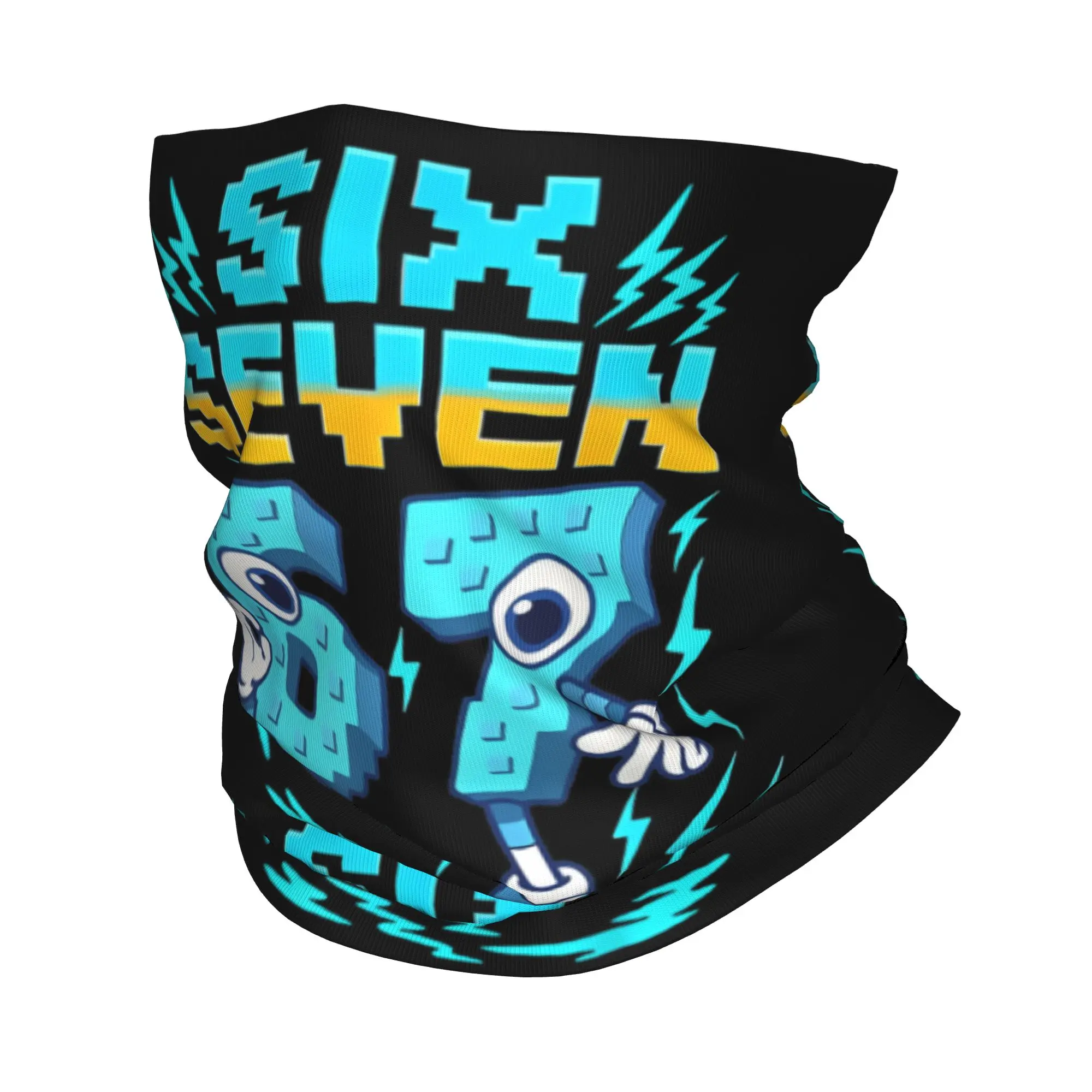 Six Seven Brainrot Italian Funny 67 Gaming Meme Neck Gaiter Women Men UV Protection Winter  Bandana Scarf for Cycling