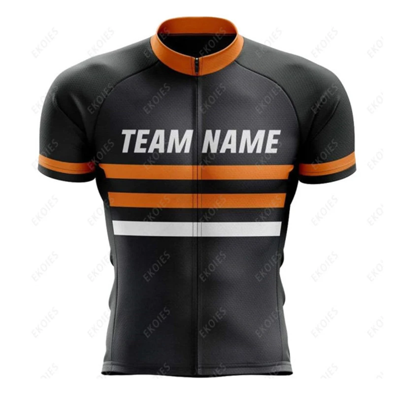 Men ShortSleeve Cycling Jersey Custom Team Name Logo Clothing Summer Breathable Training Bicycle Ride Tops Road Bike Sport Shirt