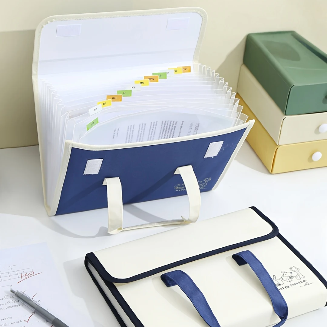 

13-слойная папка, сумка для документов, сумка для хранения, сумка для хранения формата А4 с зажимом, подходит для школы, дома и офиса