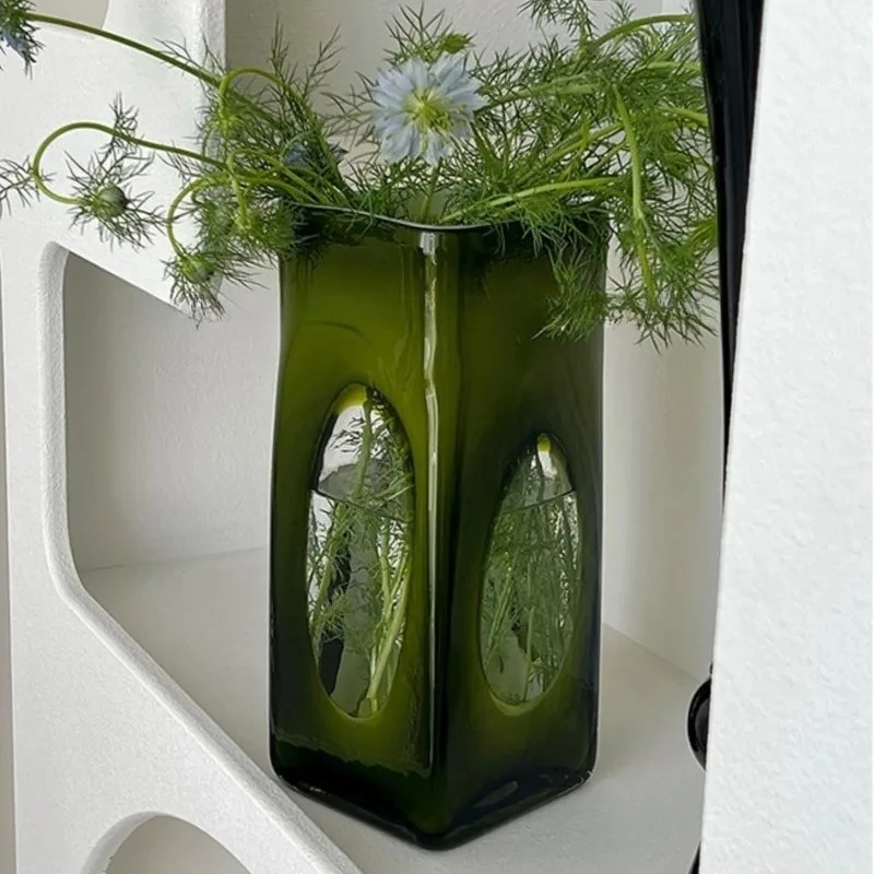 

French Antique Glass Vase Premium Feeling Living Room Decorative Ornament Hydroponic Flower Arrangement B&B