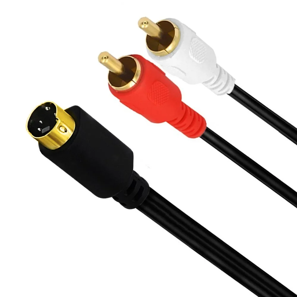 4pin do 2-RCA kable Audio Combo 4-pinowy męski przewód SVideo, pozłacany 0.25m 1.5m