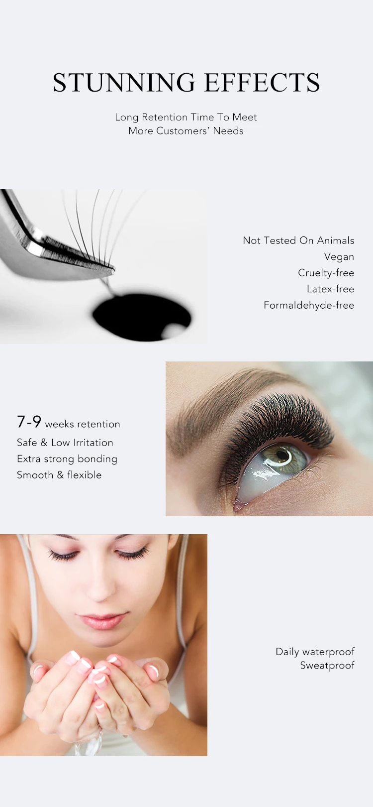 Gollee 0.5-1s Dry Lash Glue Matte Lash Adhesive Primer Eyelash Extensions Long Lasting 6-8 Weeks Primer Glue Oil Proof Supplies