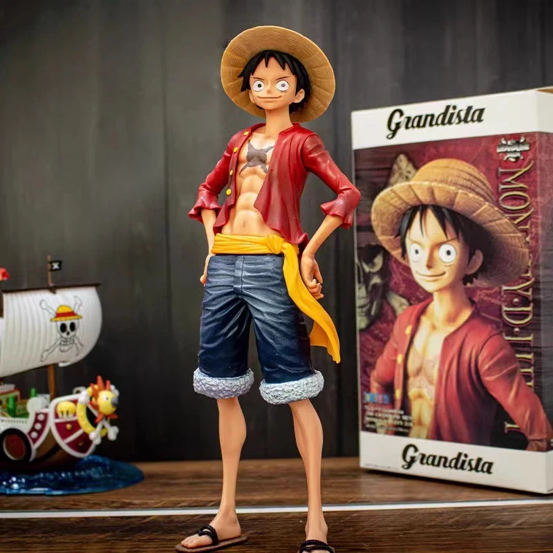 Spot Luffy Straw Hat Kid One Piece Anime Handmade Confident Smiling Face Model Playground Desktop Ornament Boy Surprise Gift
