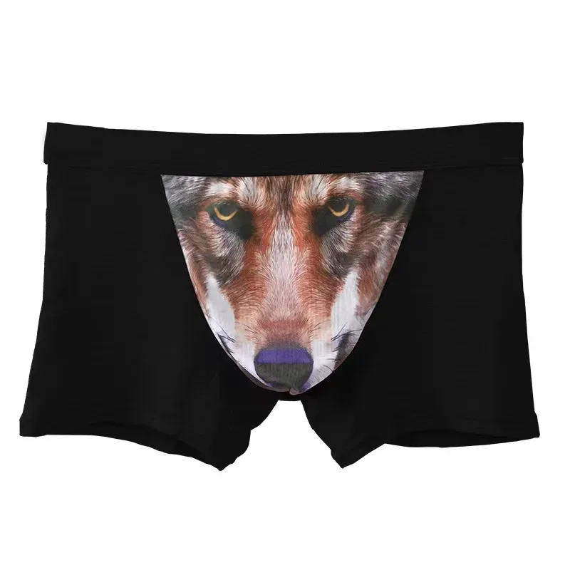 2026 Men Underpants Modal men's funny panties with wolf boxer shorts mens sale Pouch Bulge boxers man Cartoon underwear for men