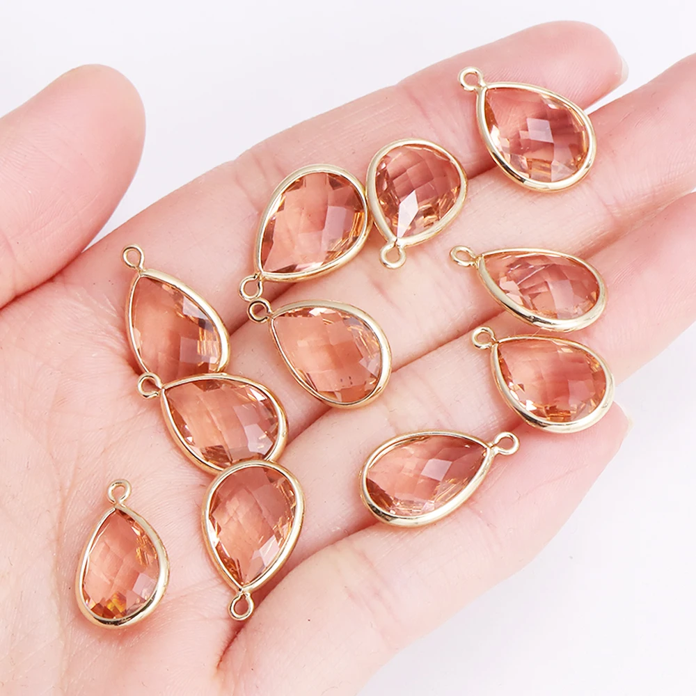 6Pcs High Quality Crystal Glass Water Drop Shape Charms Pendant For Diy Jewelry Making Necklace Earrings Accessories Supplies