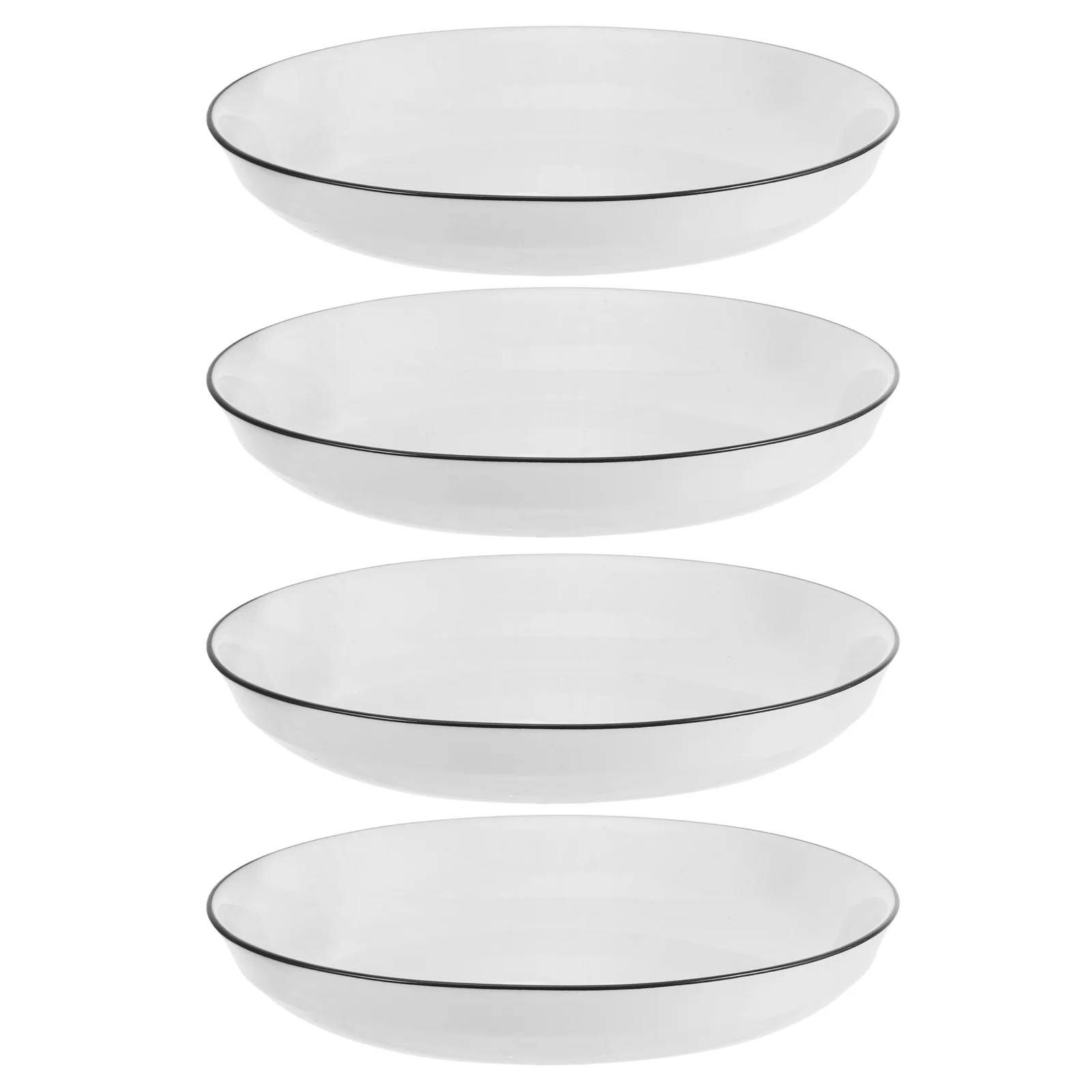 

4Pcs Classic White Plates Ceramic Material Suitable for Casual Formal Dining Easy to Clean Multifunctional
