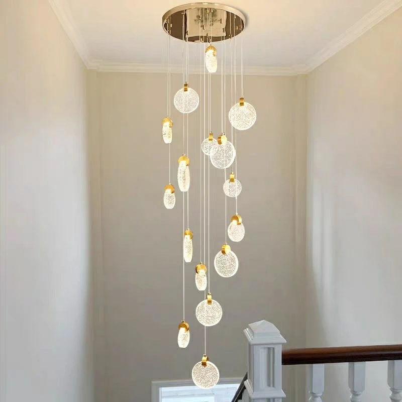 

Nordic Bubble Crystal Ceiling Chandelier For Bedroom Bedside Villa Staircase Duplex Building Home Decoration Accessories