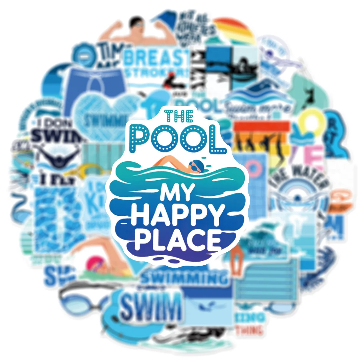 10/25/50 قطعة الكتابة على الجدران السباحة ملصقات الرياضة الكرتون DIY بها بنفسك مقاوم للماء الهاتف المحمول الغيتار حقيبة سيارة سكيت خوذة