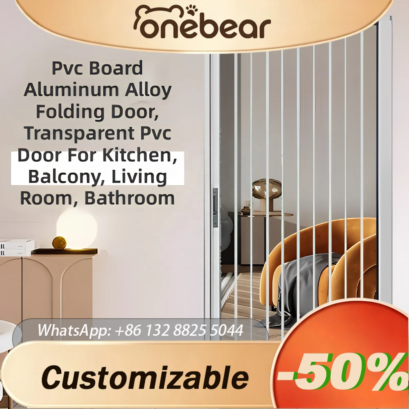Customizable Aluminum Alloy PVC Sliding Partition Door Vertical Strip Folding Retractable Divider For Kitchen Household Interior