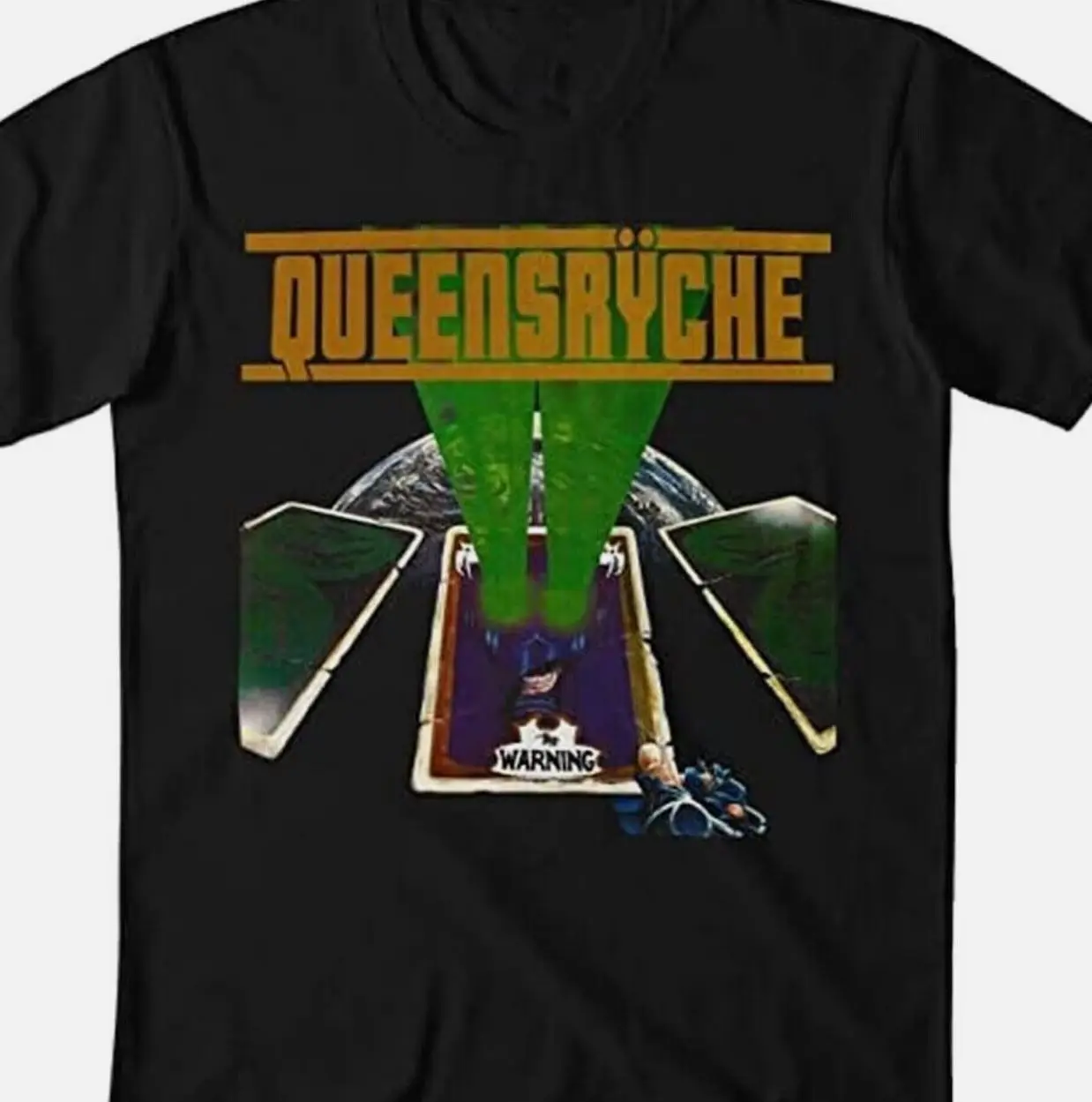 New Rare Queensryche Warning T-shirts Gift Family Black All Size T-Shirt