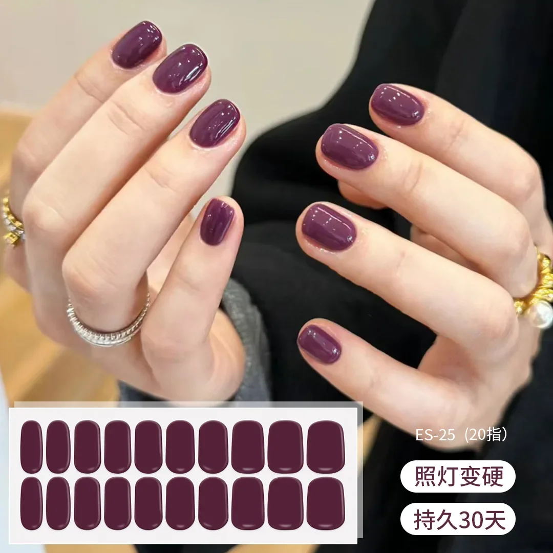 الملونة الفرنسية الأشعة فوق البنفسجية شبه الشفاء هلام مسمار يلتف ملصقات لاصقة للماء غطاء كامل LED هلام مسمار المتزلجون لتمديد الأظافر