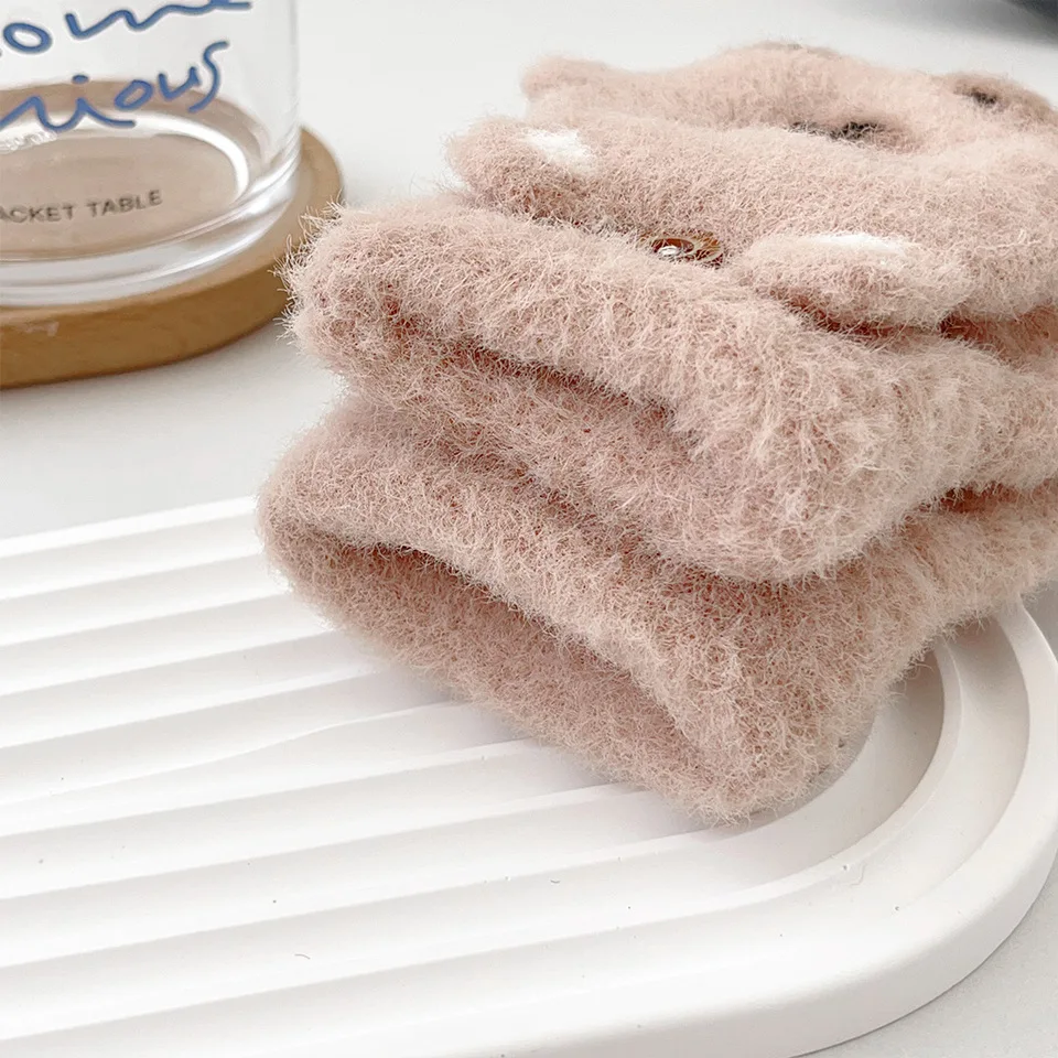 ถุงมือเด็กฤดูหนาวแบบนุ่ม ดีไซน์การ์ตูนน่ารัก บุด้วยผ้าฟลีซอุ่น ป้องกันการลื่น สำหรับเด็กหญิงและเด็กชาย อายุ 5-12 ปี