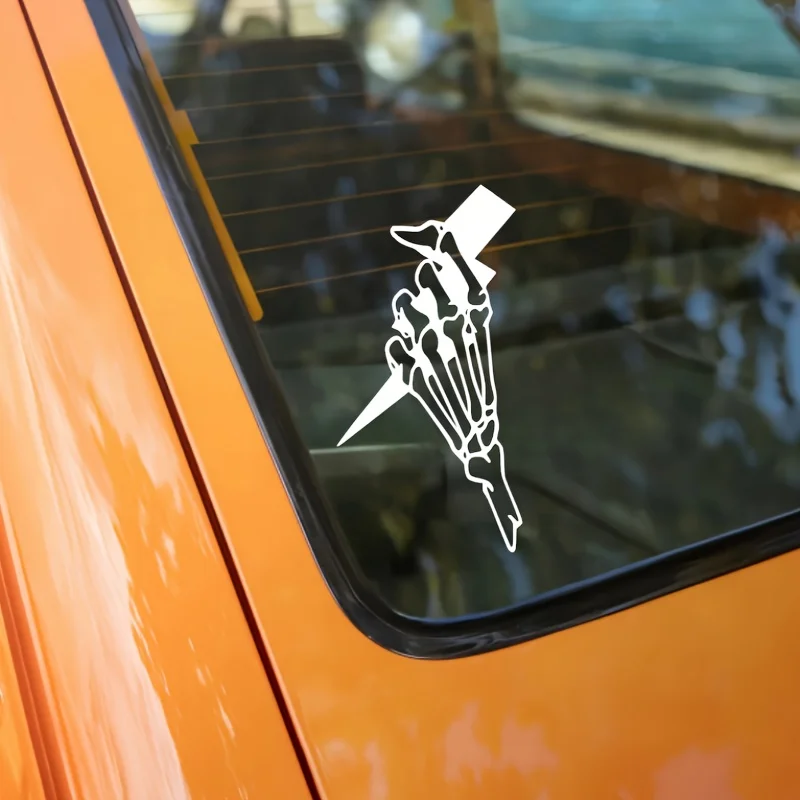Adesivos de Vinil Gótico com Gesto de Caveira para Carro e Acessórios de Capacete de Moto