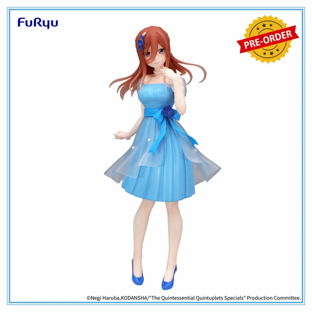 Furyu The Quintessential Quintuplets Specials Nakano Miku Pastel Dress ver Trio-Try-iT Figure Anime Action Figure Ornaments