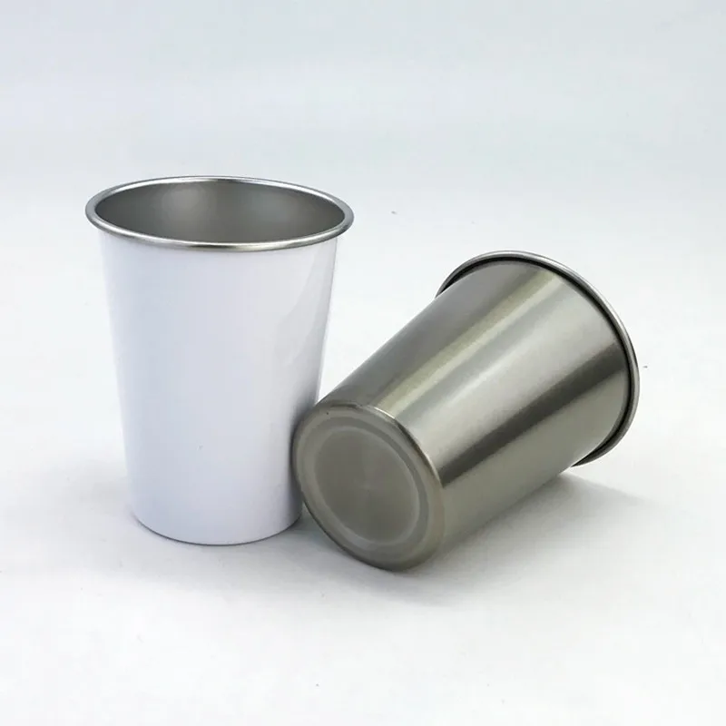 Sublimation Blank Stainless Steel Coffee Portable Drinking Cups Drinkware Water Bottle Cone Shape for DIY Photo Printing