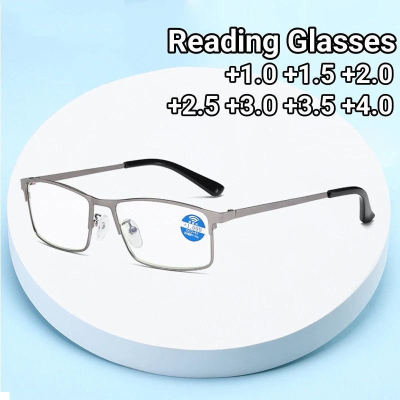 2024 New High-end Anti Blue Light Reading Glasses for Men Retro Half Frame Eyebrow Glasses High-definition Resin Eyeglasses