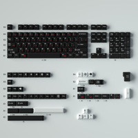 GMK WoB Red Cyrillic Keycaps for Mechanical Keyboard Black Color Cherry Profile 131 Keys PBT 5 Side Dye Sub GK61 Anne Pro 2