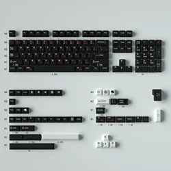 GMK WoB Red Cyrillic Keycaps for Mechanical Keyboard Black Color Cherry Profile 131 Keys PBT 5 Side Dye Sub Anne Pro 2 AULA F75