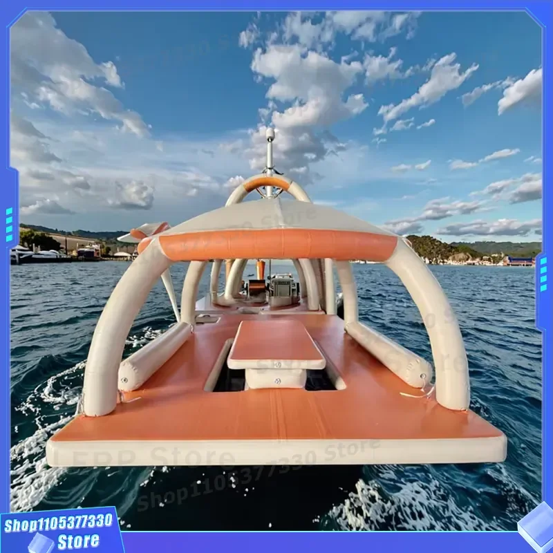 Custom Inflatable Floating Island Platform for Summer Yacht Water Park Party Large Size Swim Deck Float Mat for Lake Ocean