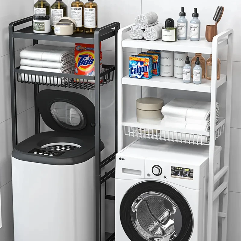 Simple Household Laundry Storage Rack Toilet Roller Wave Wheel Washing Machine Rack Landing Above The Balcony Bathroom Holder