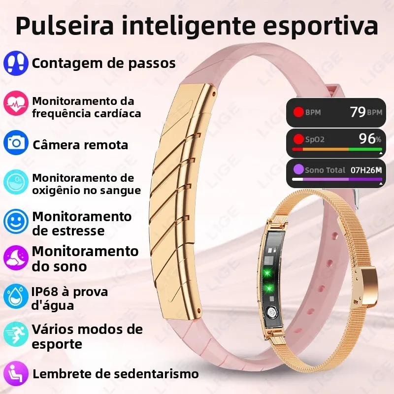 dual-strap-smart-bracelet-ladies-no-screen-smartwatch-heart-rate-stress-blood-oxygen-sleep-tracker-pedometer-men-sport-wristband