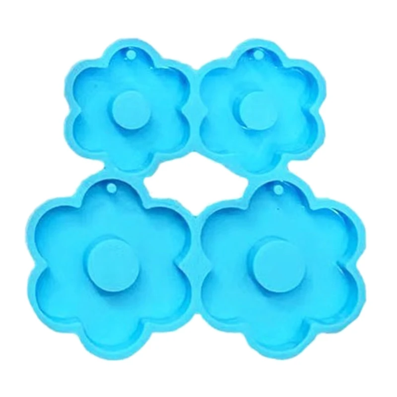 Flower Earring Resin Mold Keychain Silicone Mold for Car Pendant Home-Decor Crystal Epoxy Resin Mold Jewelry Making Mold