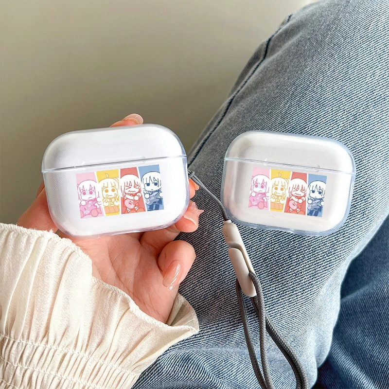 Cartoon Bocchi The Rock Anime Case for Apple Airpods Pro 2 1 Cases Wireless Bluetooth Covers for Air Pods 3 Earphone Accessories