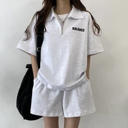 Summer Outfits 2024 Women Two Piece Shorts Sets Korean Style Clothes Summer T Shirt suits Clothing  Tracksuits Sports 2pcs