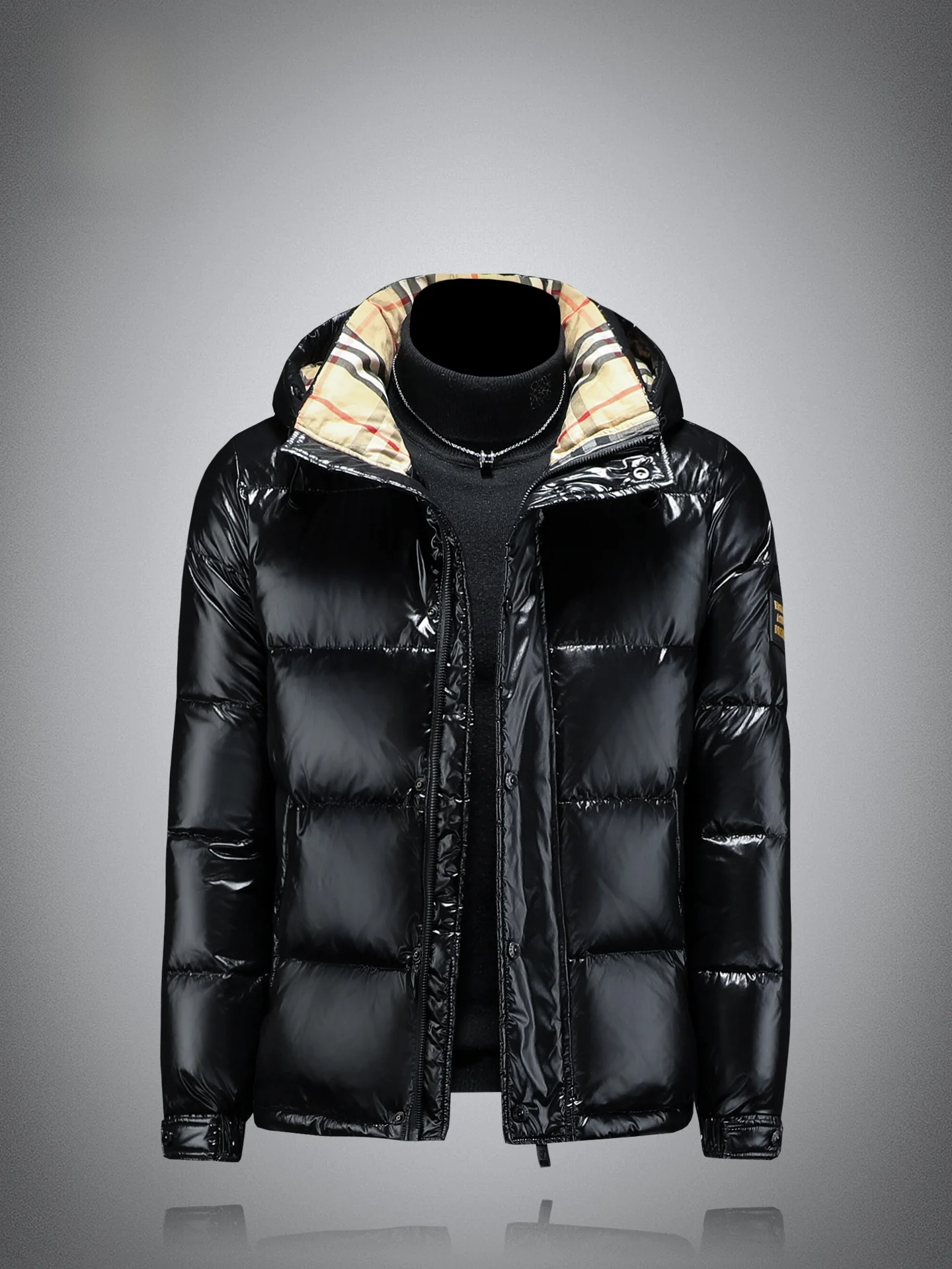 

High-End Glossy Men's down Jaet Trendy Youthful Hooded Thiened ort Winter Cold Resistance Outerwear Faionable Urban C...