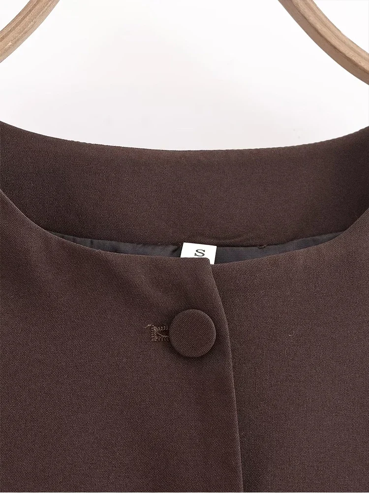 ملابس نسائية للتجارة الخارجية على الطراز الأوروبي والأمريكي موضة جديدة لعام 2024 سترة بدلة نسخة بالون مناسبة تمامًا