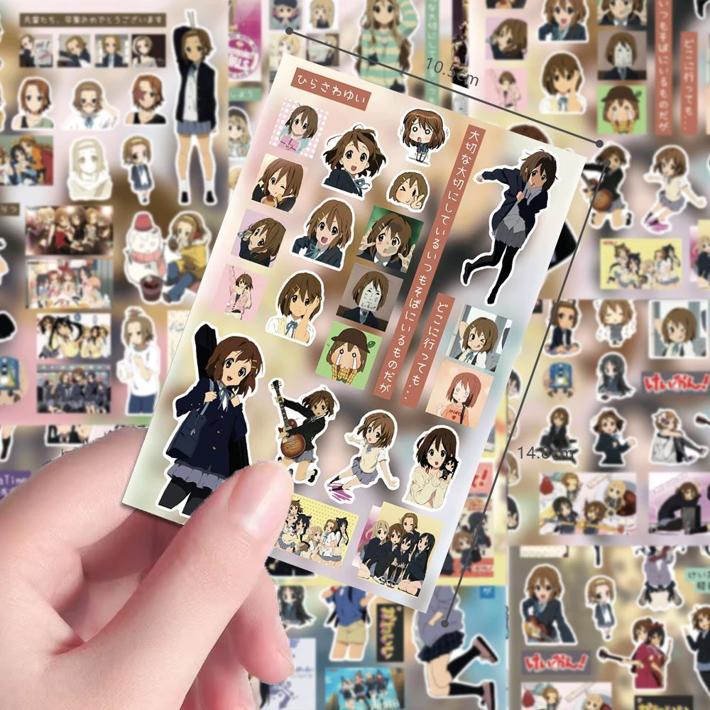 

4/8Sheets Girls Hirasawa Yui K-On K-On Stickers Cute Akiyama Mio Tainaka Ritsu Kotobuki Tsumugi Nakano Azusa Anime Sticker Decal