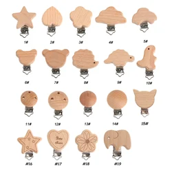 Kovict 5pc Beech Wood Clips Round clamp Animal Stars Little Dinosaur Style For DIY Necklace Bracelet Accessories