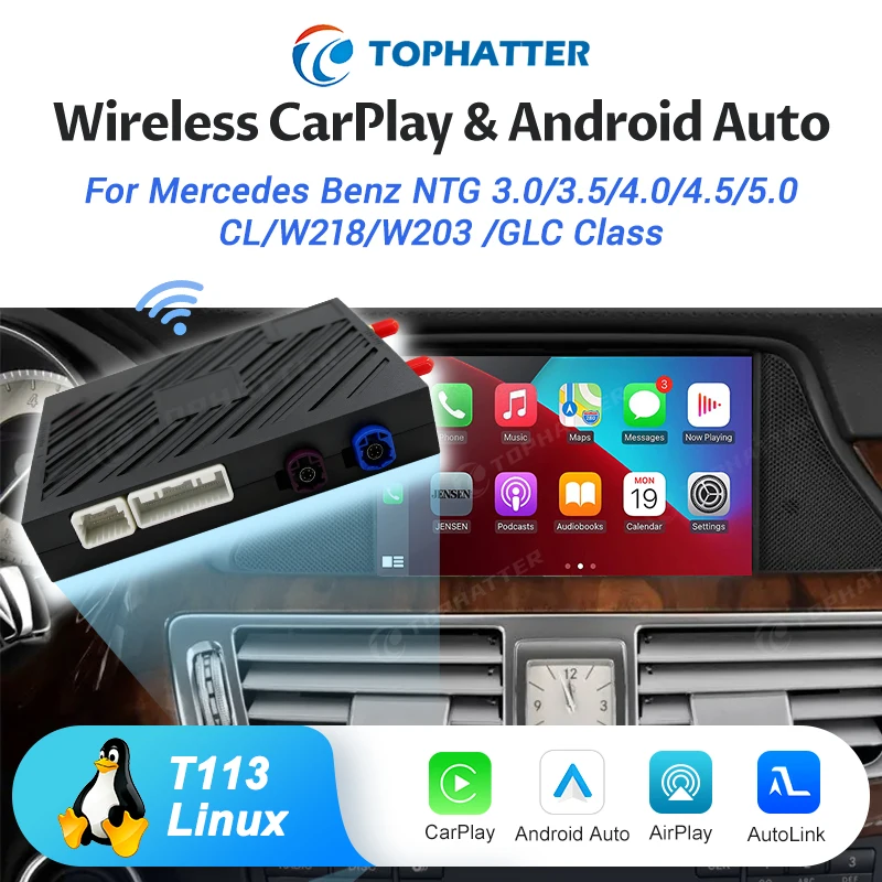 

Unlock Smart for Your Mercedes CL/CLS! Add Wireless CarPlay to W218 W203 Factory Screen Compatible with NTG 3.0 to 5.0 Systems