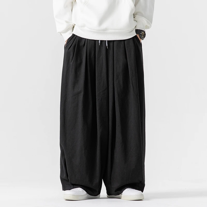 Celana Kaki Lebar Pria Ukuran Besar Celana Panjang Jogger Pinggang Elastis Celana Harem Kasual Pria Celana Olahraga Pria Fashion Longgar Ukuran Besar 5XL
