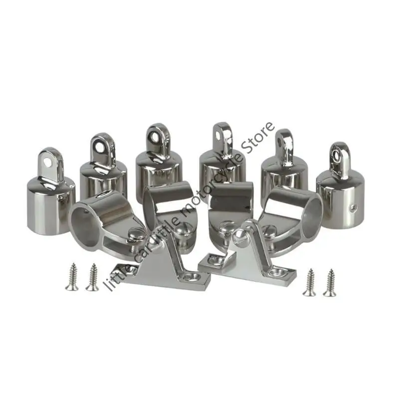 

12pcs Boat Accessories Universal 3-Bow Bimini Top 316 Stainless Steel Marine Hardware Set Deck Hinge Jaw Slide Eye End Fitting