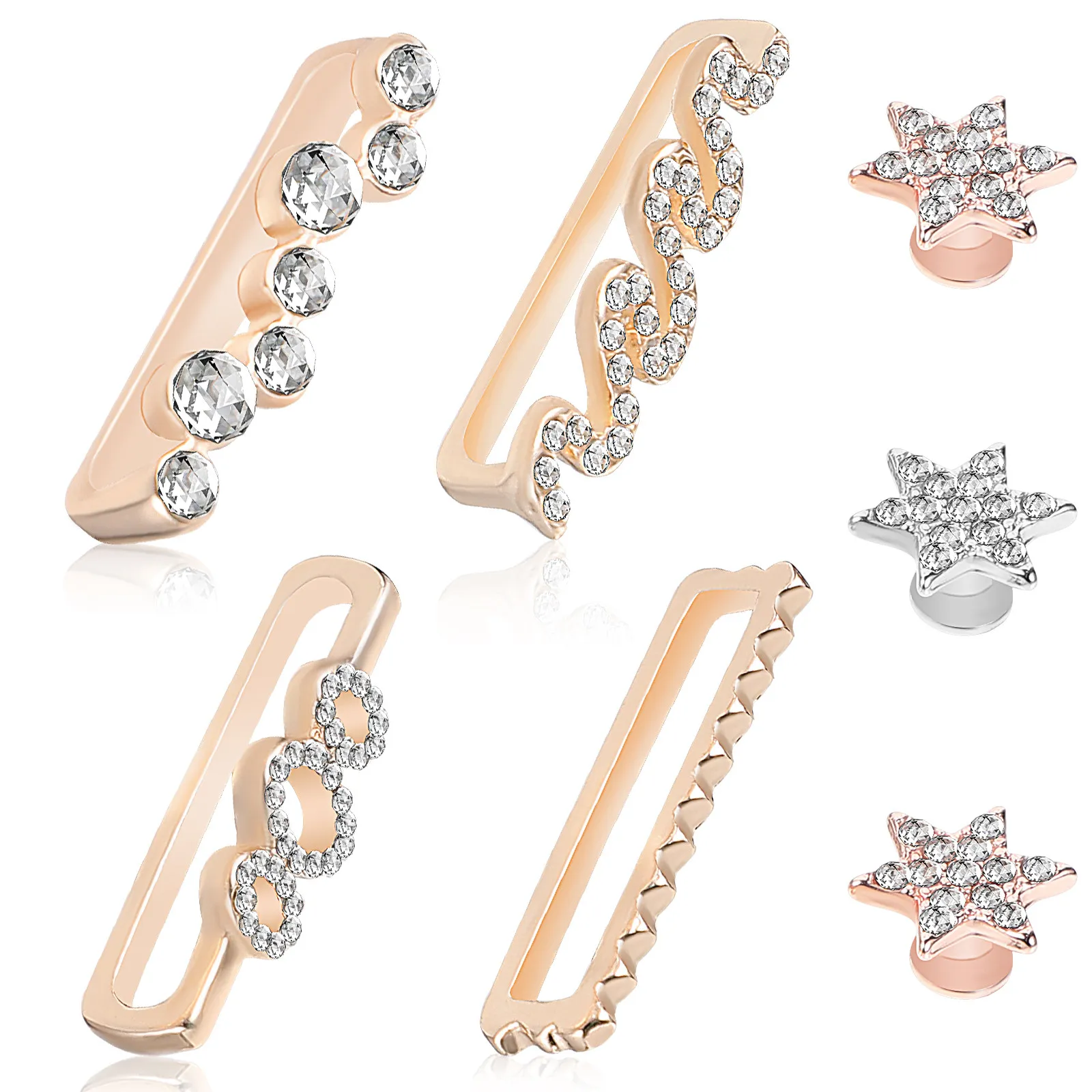 

7Pcs Silicone Watch Band Decorative Rings Premium Metal Charms for Smartwatch Wristband Stylish Replacement Accessories