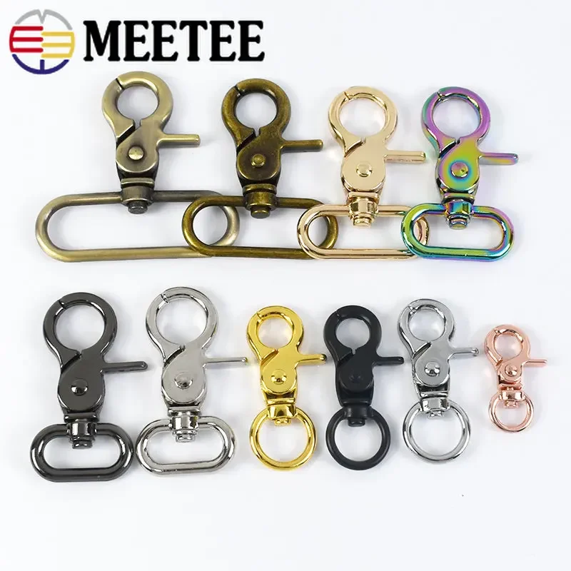 5Pcs 10-50mm Metal Buckles Strap Hanger Swivel Clasp Hooks Lobster Dog Collar Trigger Snap Webbing Key Rings Bag Accessories