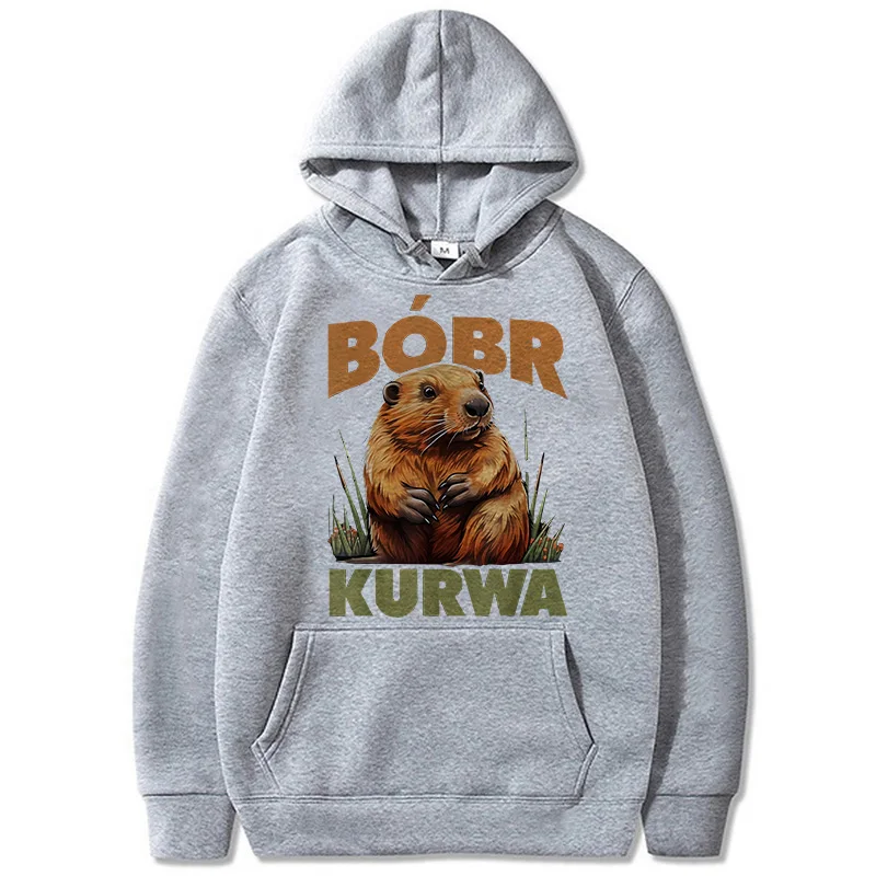 90s Cartoon Bobr Kurwa Grunge Hoodie Funny Kurwa Bober Mange Sweatshirt Harajuku Y2k Hooded Men Women Fashion Streetwear Clothes