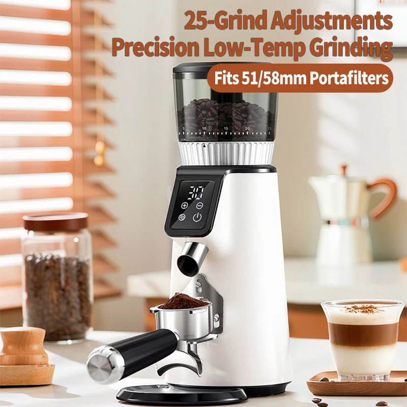 

Electric Coffee Grinder,Conical Burr,For Espresso & American Coffee,Touch Control Panel,Equipped with a Tamper