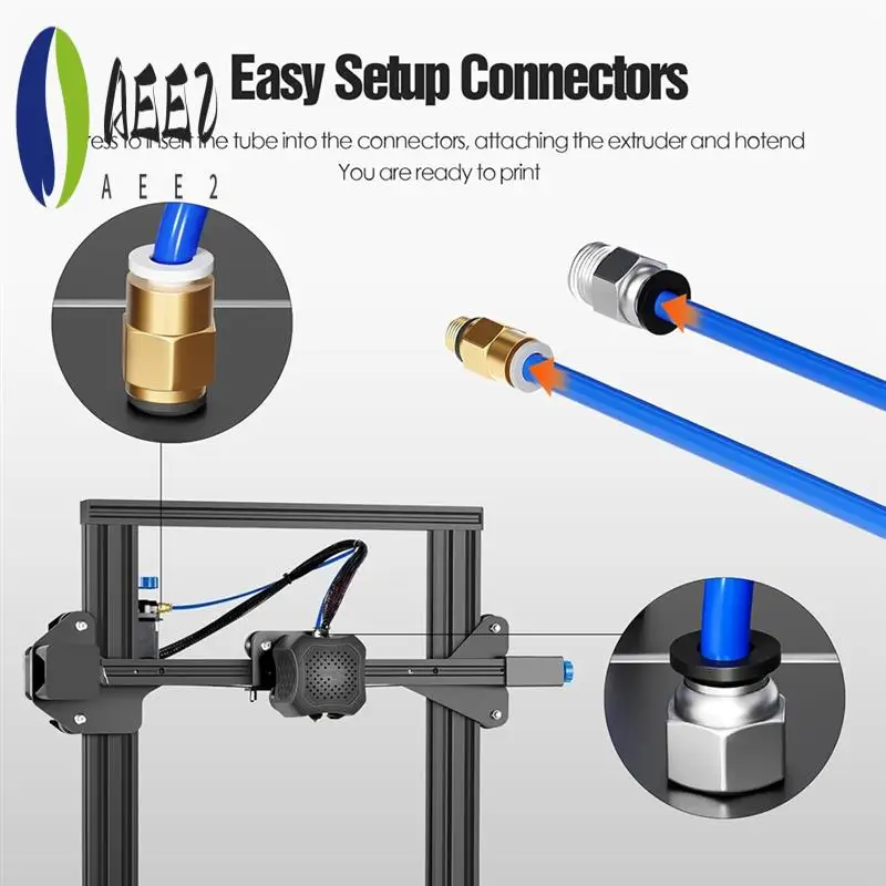 

AEE2-Bowden Tubing Kit, Ptfetubing For 1.75 Mm Filament, With PC4-M10 And PC4-M6 Fittings, Cutter