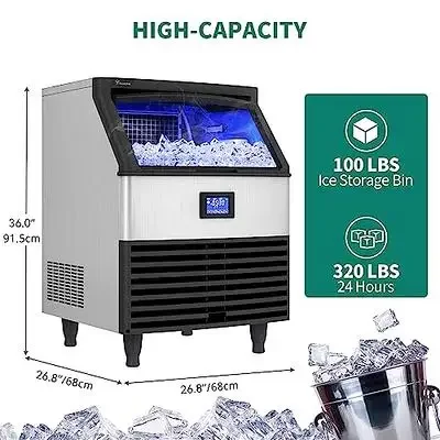 Stainless Steel Ice maker machine 40kg commercial cube ice machine ice maker factory price