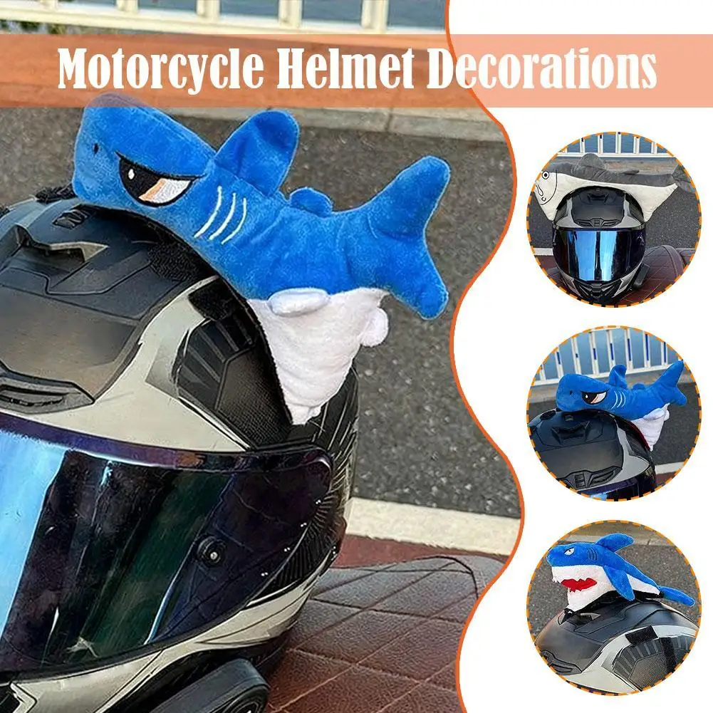 

Cute Funny Motorcycle Helmet Decorations Shark Doll Motorcycle Cycling Ski Helmet Funny Decor Accessories