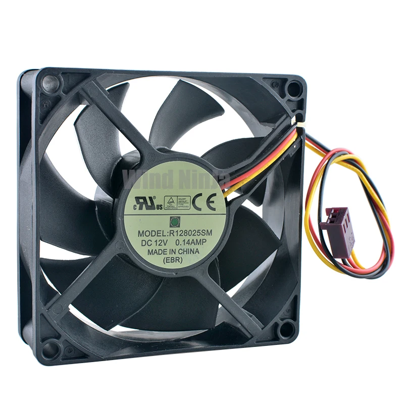 R128025SM 8cm 80mm fan 80x80x25mm DC12V 0.14A 3pin Quiet cooling fan for chassis CPU