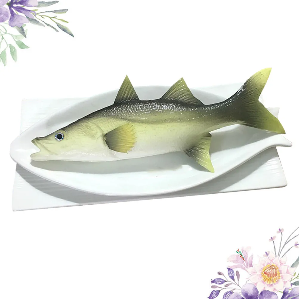 

1Pcs Lifelike Perch Artificial Fish Realistic Shape Flexible PU Foam for Home Kitchen Restaurant Decoration Display Photography